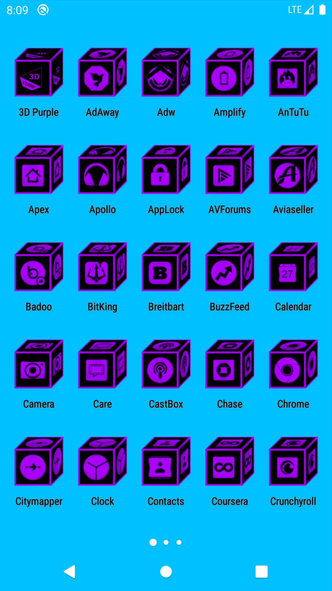 3D Flat Purple Icon Pack screenshot